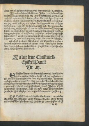 Zu der frue Christmeß Epistell Pauli Tit .iii.