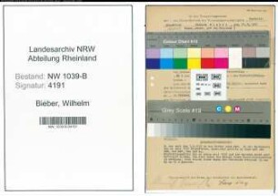 Entnazifizierung Wilhelm Bieber , geb. 31.12.1887 (Kontrollbeamter)