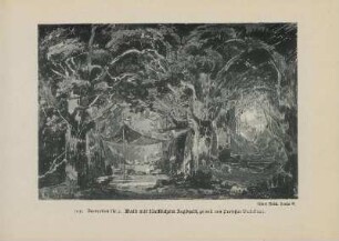 1897. Decoration Nr. 6. Wald mit fürstlichem Jagdzelt, gemalt von Professor Brückner