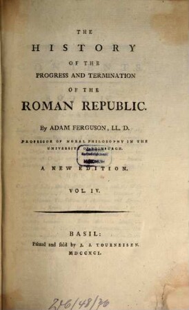 The history of the progress and termination of the Roman republic. 4