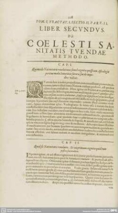 LIBER SECUNDUS. DE COELESTI SANITATIS TUENDAE METHODO.