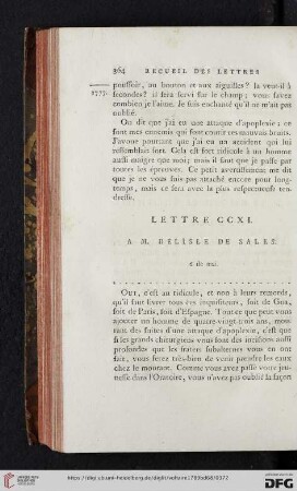 (Lettre CCXI - CCXX)