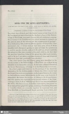 Notes upon the genus Graptolithus