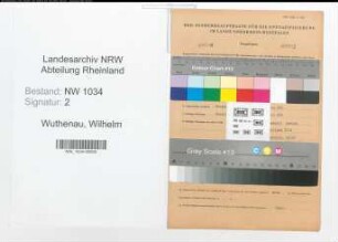 Entnazifizierung Wilhelm Wuthenau , geb. 14.06.1888 (Archivar)
