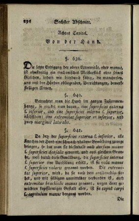 Achtes Capitel. Von der Hand. § 639-642.