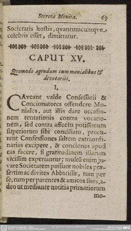 Caput XV. Quomodo agendum cum monialibus & devotariis