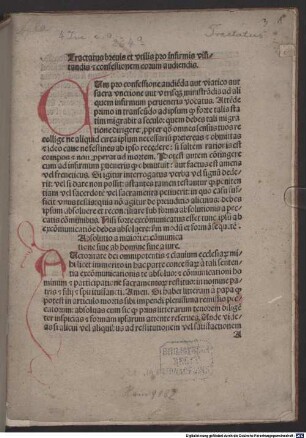 Tractatus breuis et vtilis pro infirmis visitandis [et] confessionem eorum audiendis