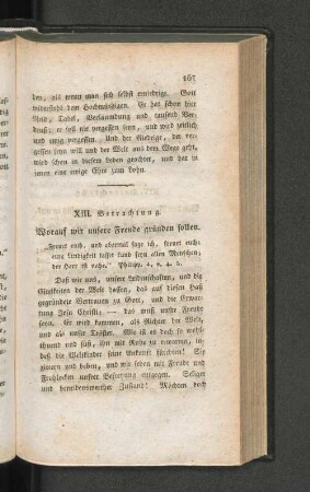 XIII. Betrachtung. Worauf wir unsere Freude gründen sollen.