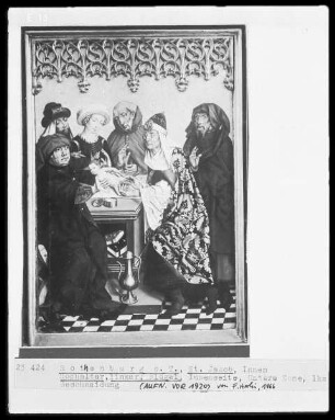 Zwölfbotenaltar, linker Flügel: Beschneidung Christi