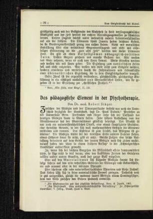 ¬Das¬ pädagogische Element in der Psychotherapie