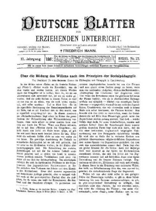 Über die Bildung des Willens nach den Prinzipien der Sozialpädagogik