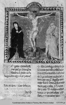 Missale Romanum : Textseite mit halbseitiger Miniatur und ornamentierter Initiale T