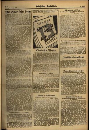 Zweite Ausgabe vom Montag, den 07. Januar 1935.