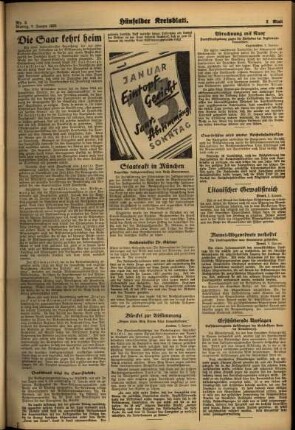 Zweite Ausgabe vom Montag, den 07. Januar 1935.