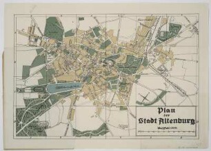 Plan von Altenburg, 1:10 000, Mehrfarbendruck, um 1920