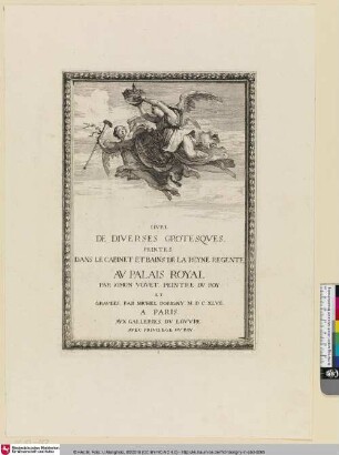 Livre de diverses grotesques, peintes dans le cabinet et bains de la reyne regente, au Palais Royal