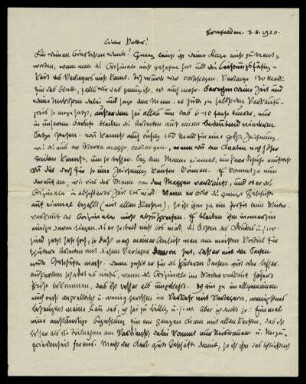 Brief von Otto Ubbelohde an Ernst Christopher Metz