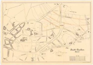 Revision eines Aufschließungsplanes für Aachen-Süd: Straßen- und Baufluchtlinienplan 1:2500