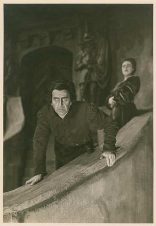 Mathieu Ahlersmeyer in der Titelpartie und Marta Fuchs als Lady Macbeth in "Macbeth" von Giuseppe Verdi. Staatsoper Dresden, Neuinszenierung 12. Mai 1937 unter Leitung von Karl Böhm