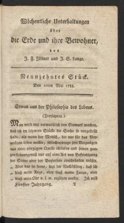 Neunzehntes Stück
