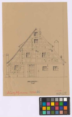 Burgthann (Landkreis Nürnberg): [unbekannter Hof]. Haupthaus (Nord-Giebel-Ansicht)