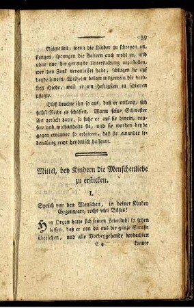Mittel, bey Kindern die Menschenliebe zu ersticken.