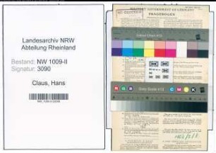 Entnazifizierung Hans Claus , geb. 17.03.1892 (Dentist)