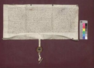 Konrad Meder und Weltin Scherburg von Denzlingen übernehmen vom Kartäuser-Kloster oberhalb Freiburg den sogenannten Eigelshof zu Denzlingen als Erblehen.