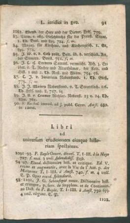 Libri ad universam eruditionem eiusque historiam spectantes