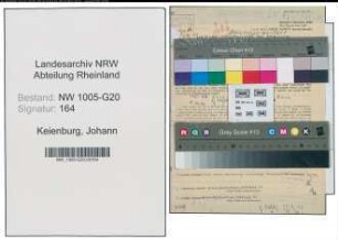 Entnazifizierung Johann Keienburg , geb. 12.11.1887 (Schreiner)