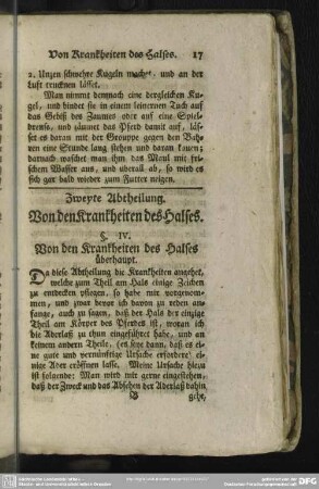 Zweyte Abtheilung. Von den Krankheiten des Halses