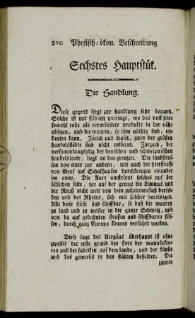 Sechstes Hauptstük. Die Handlung