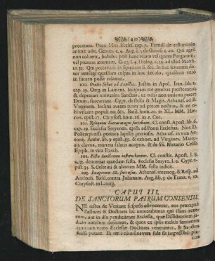 Caput III. De Sanctorum Patrum Consensu.