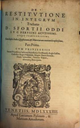 De restitutione in integrum tractatus ..., 1