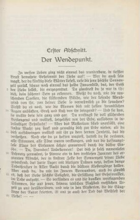 Erster Abschnitt. Der Wendepunkt