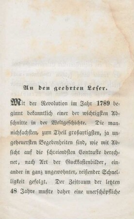 An den geehrten Leser