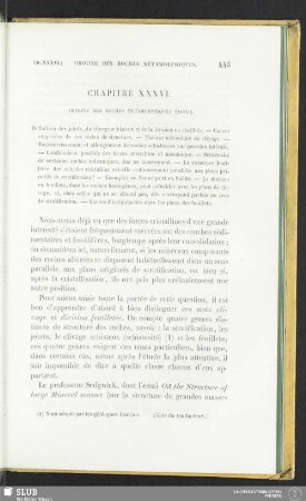 Chapitre XXXVI. Origine des roches métamorphiques (suite)