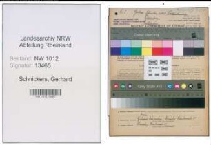 Entnazifizierung Gerhard Schnickers , geb. 22.02.1878 (Dachdeckermeister)