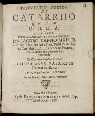 Disputatio Medica De Catarrho