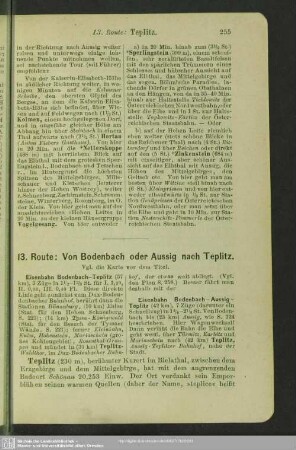 13. Route: Von Bodenbach oder Aussig nach Teplitz