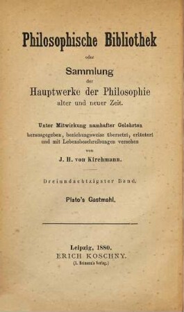 Plato's Gastmahl
