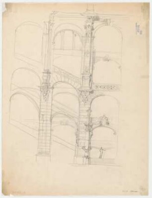 Thiersch, Friedrich von; München; Justizpalast - Treppenhaus (Ansicht)