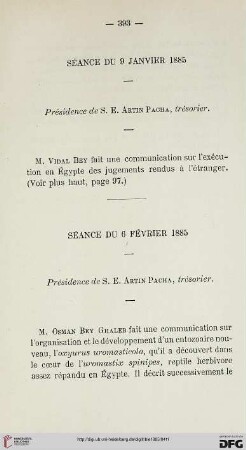 Séance du 6 Février 1885