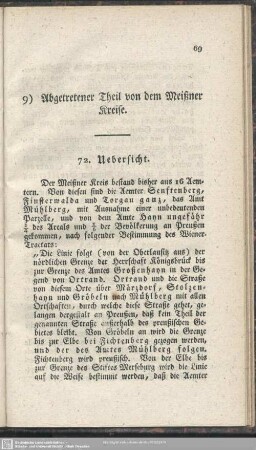 9) Abgetretener Theil von dem Meißner Kreise