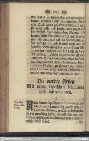 Die vierdte Arbeit, mit denen Optischen Machinen und Instrumenten