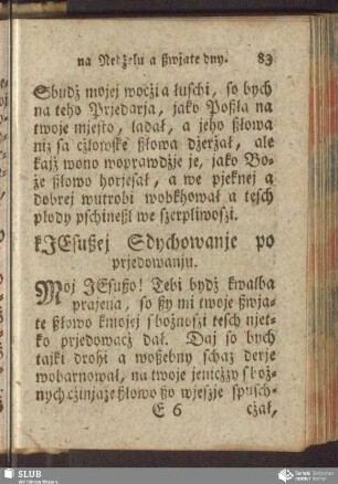 kJesußej Sdychowanje po prjedowanju