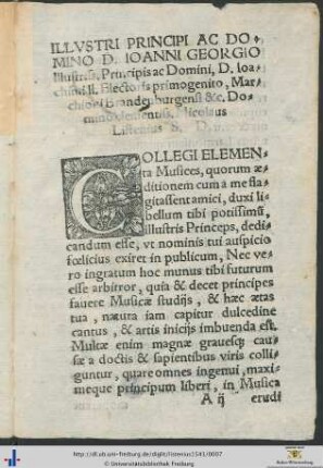 IOANNI GEORGIO Nicolaus Listenius Salutem Dicit