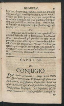 Caput VII. De Coniugio