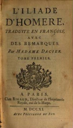 L' Iliade D'Homere, 1