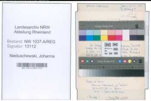 Entnazifizierung Johanna Nieduschewski , geb. 15.08.1901 ()